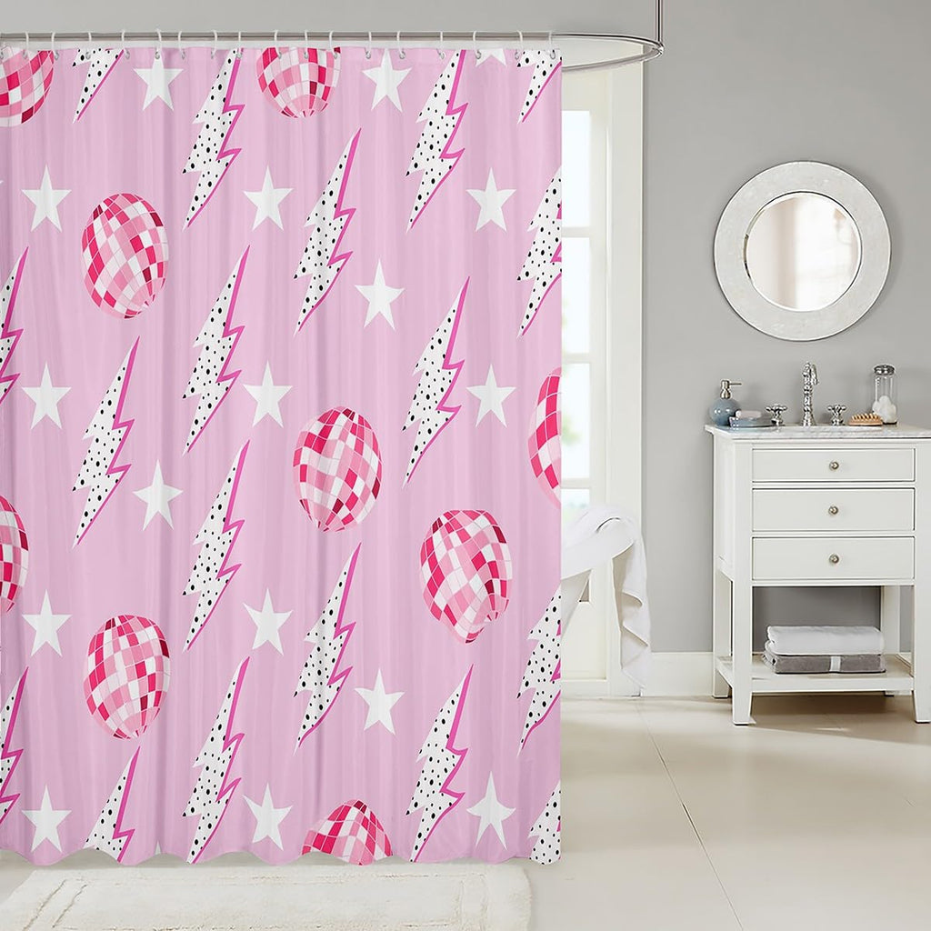 Cute Bathroom Curtains -  Waterproof Curtains, 12 Hooks Suits