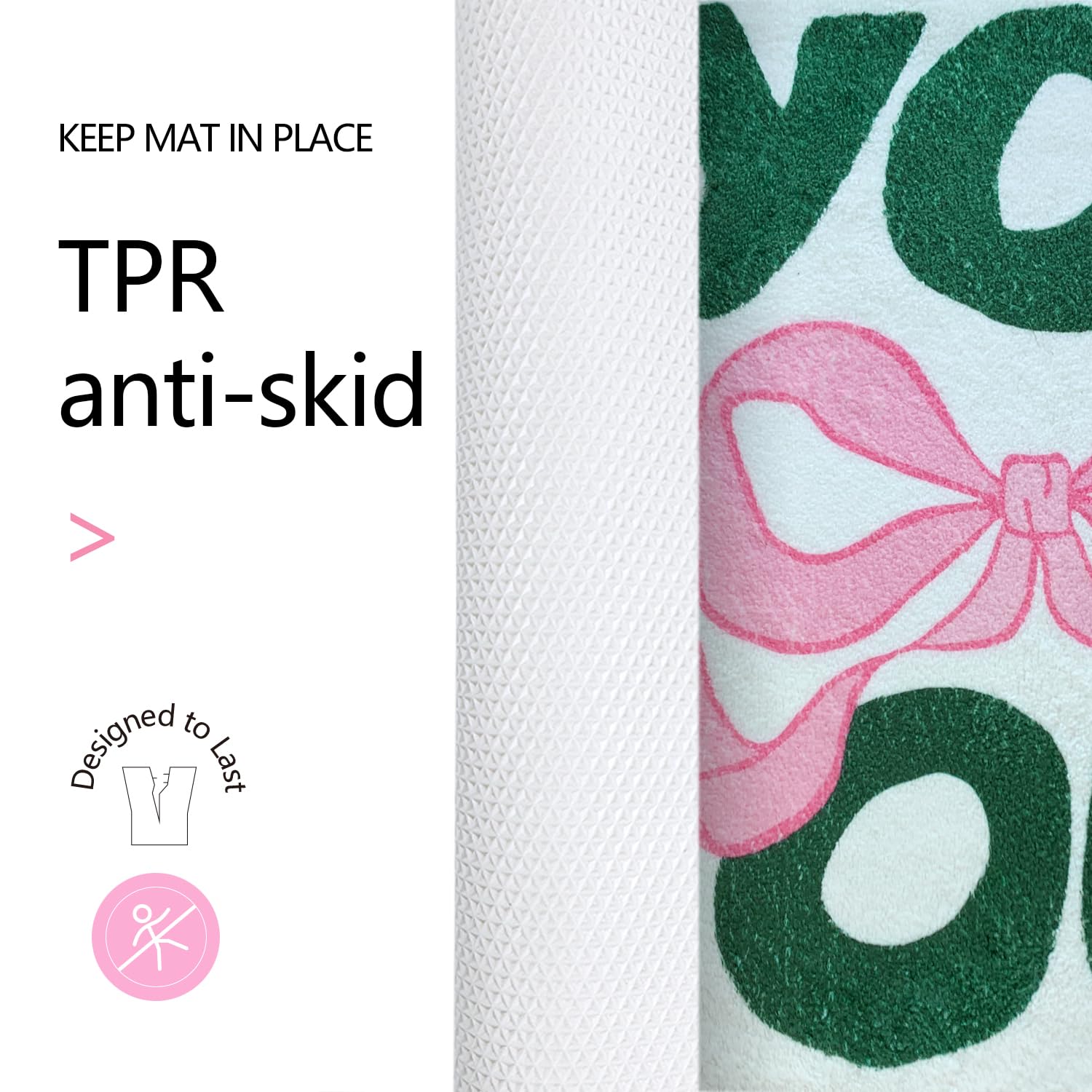 You Look Good Bath Mat Cute Bow Funny Bathroom Rug, Soft Absorbent Water Non Slip, Superior Washable Microfiber Cool Shower Preppy Decor Rug (21"x25")