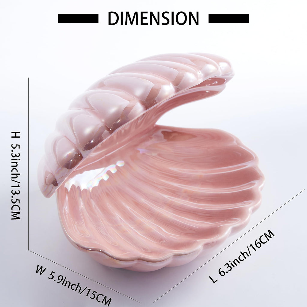 Ceramic Clamshell Jewelry Dish â€?Trinket Tray & Ring Holder