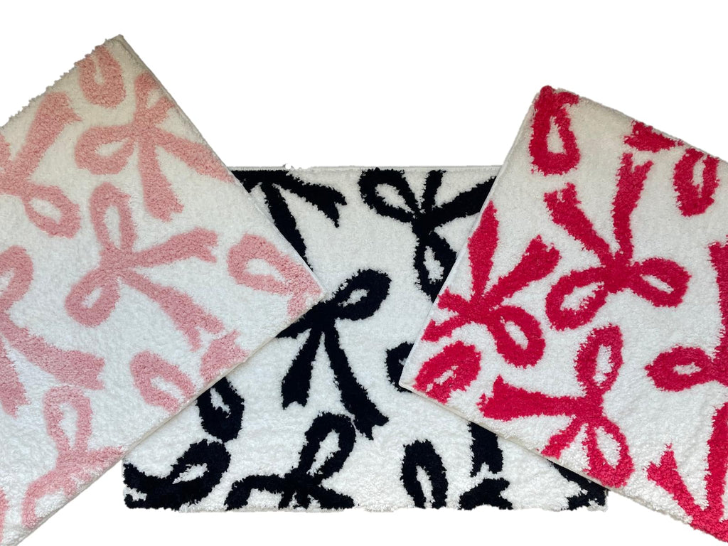 Coquette Bow Rug - Bow Shaped bathmat - Handmade & Premium- 30in (75cm) - Bathroom - Designer Rugs - Aesthetic Room Decor