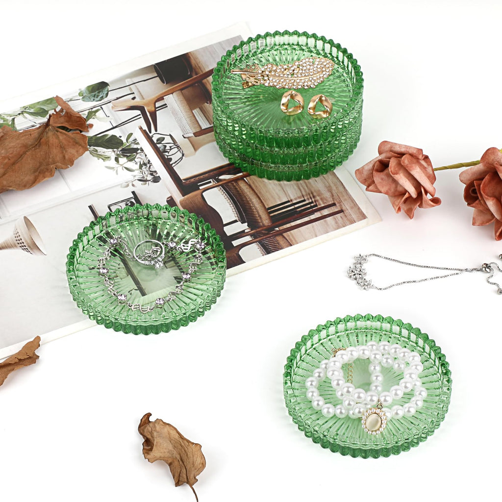 Modern Clear Coaster Set of 8- Glass Coasters for Drinks Crystal Coasters Round Cup Coasters