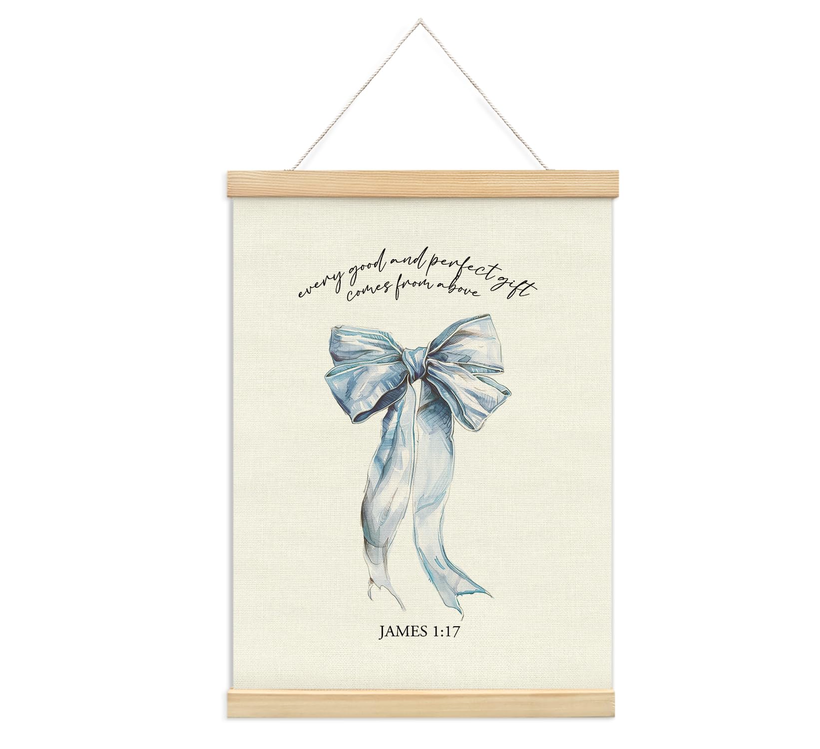 Trendy Bows Pink Coquette Scripture Wall Art Poster Hanger Frame, Christian Bible Verses Posters Wall Art Decor