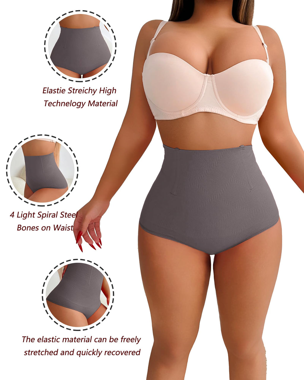 Shapewear Thong Shapewear Tummy Control Thong Shapewear for Women Stomach Girdle Thong Body Shaper Seamless Underwear
