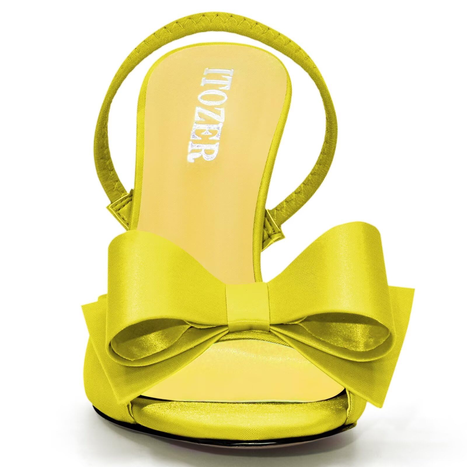 Satin High Heels Slingback Open Toe Mules Sandals Bow Stiletto Sexy Heels Comfortable Party Shoes