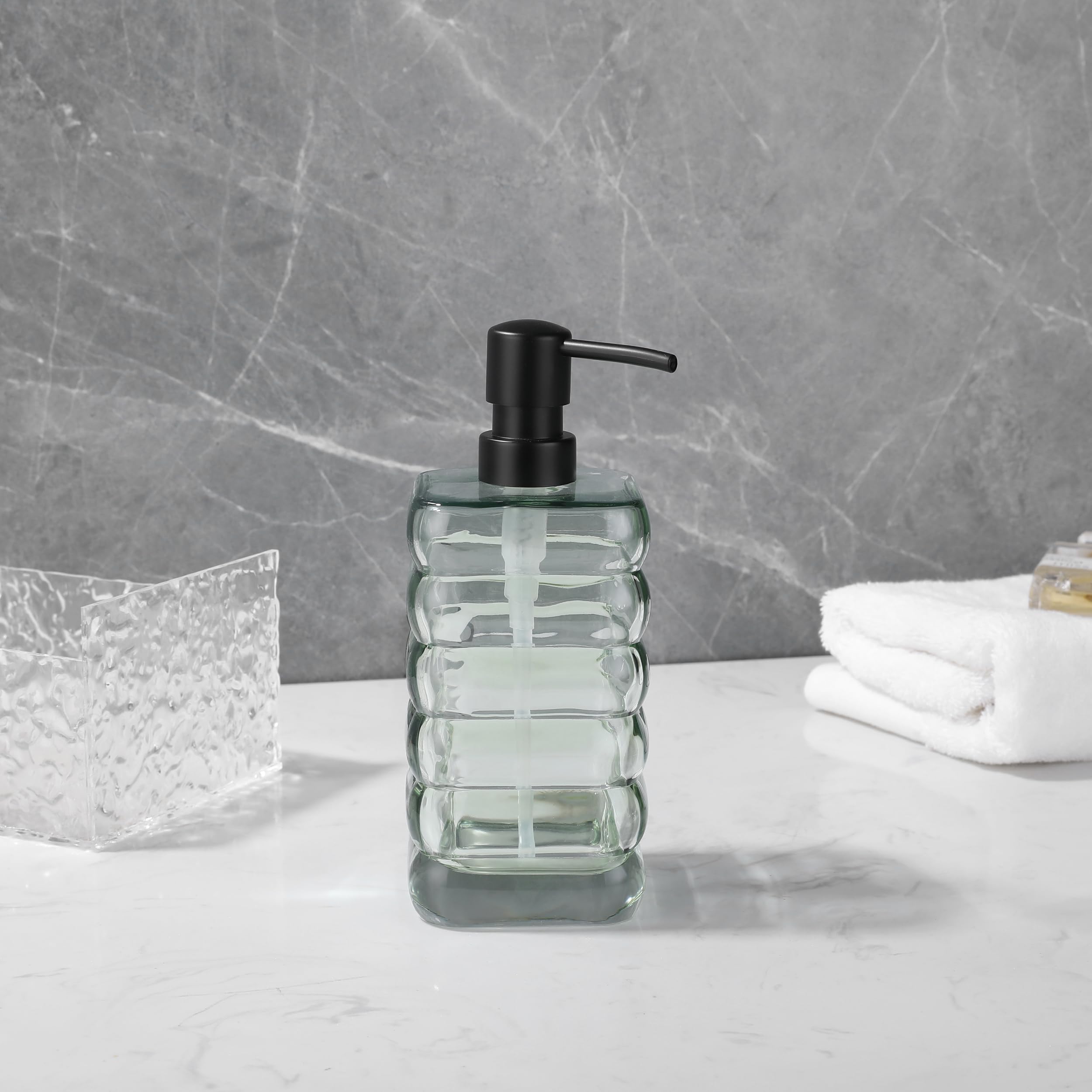 Glass Soap Pump Dispenser, Refillable Soap Dispenser