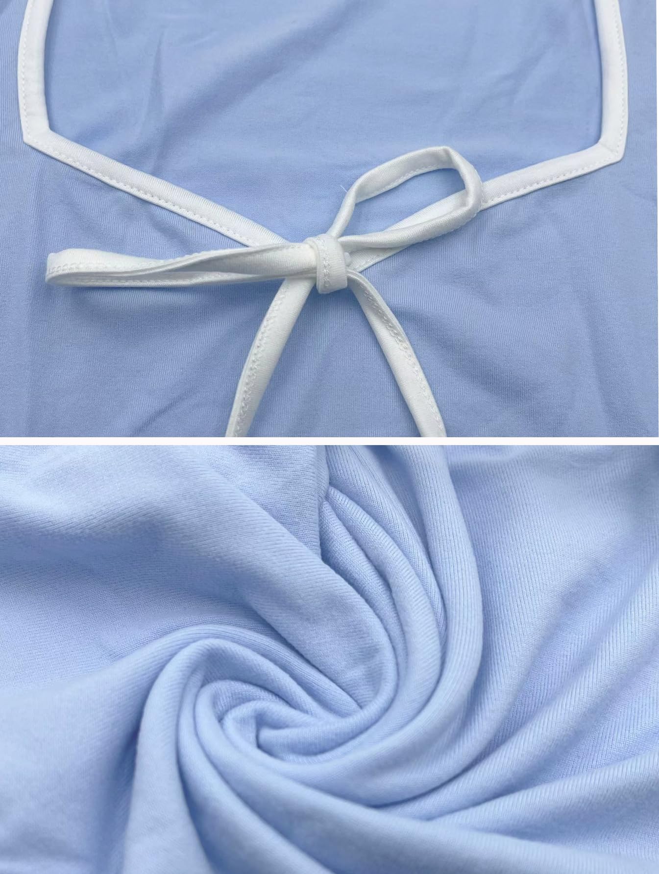 Womens Summer Short Sleeve Bow Square Neck Baby Tees Color Block Basic Crop Tops