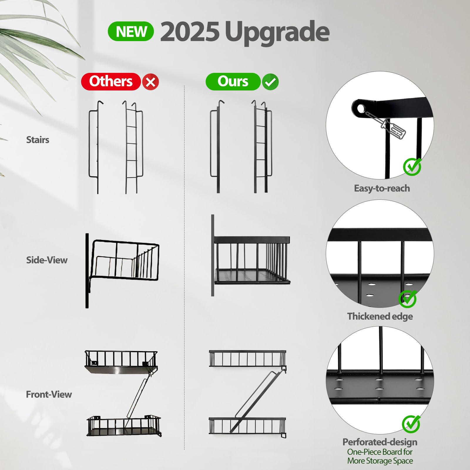 Fire Escape Shelf - Wall Decor Floating Shelves, Cute Metal Ladder Shelving for Bedroom, Home Decor Display (3-Tier)