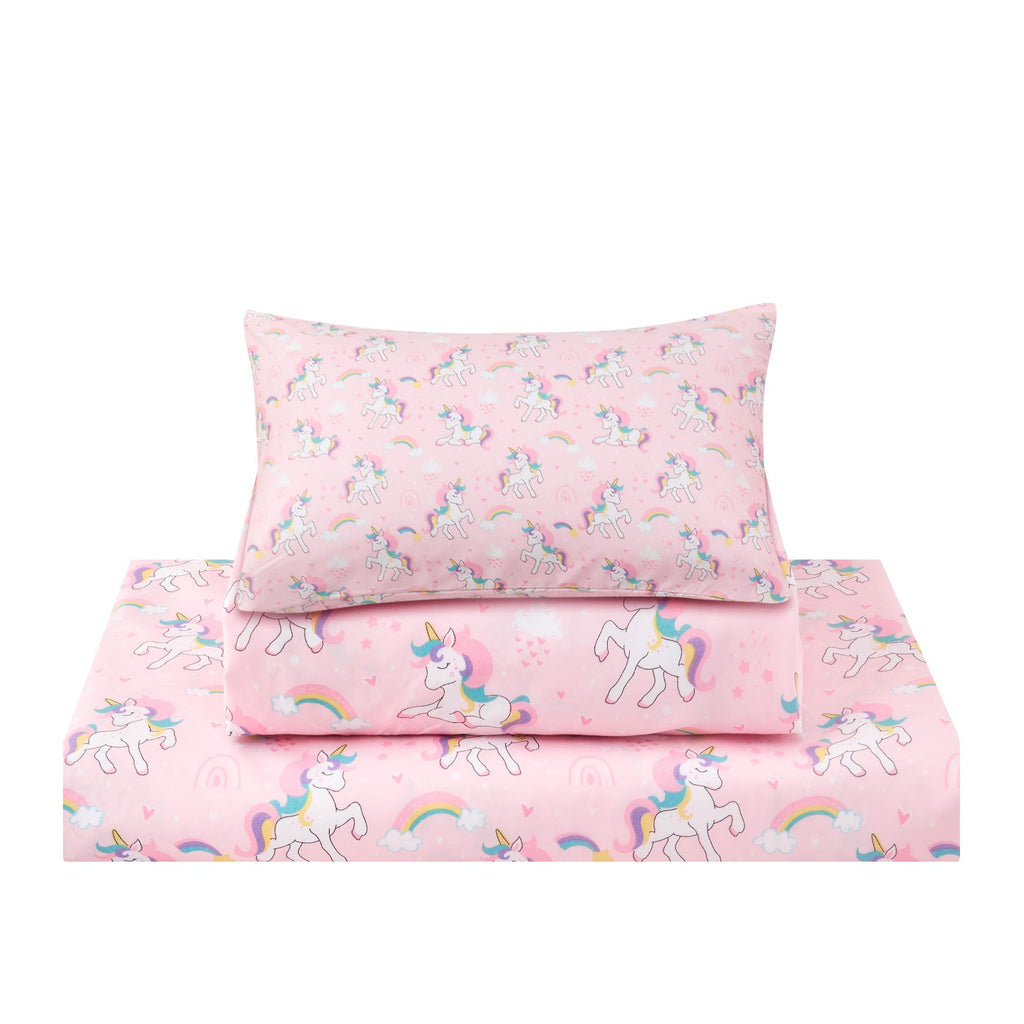 Printed Kids Sheet Set Twin Size, 3 Pcs Breathable & Silky Soft Microfiber - Kids Fitted Sheet,Kids Bed Sheets with 15" Deep Pocket