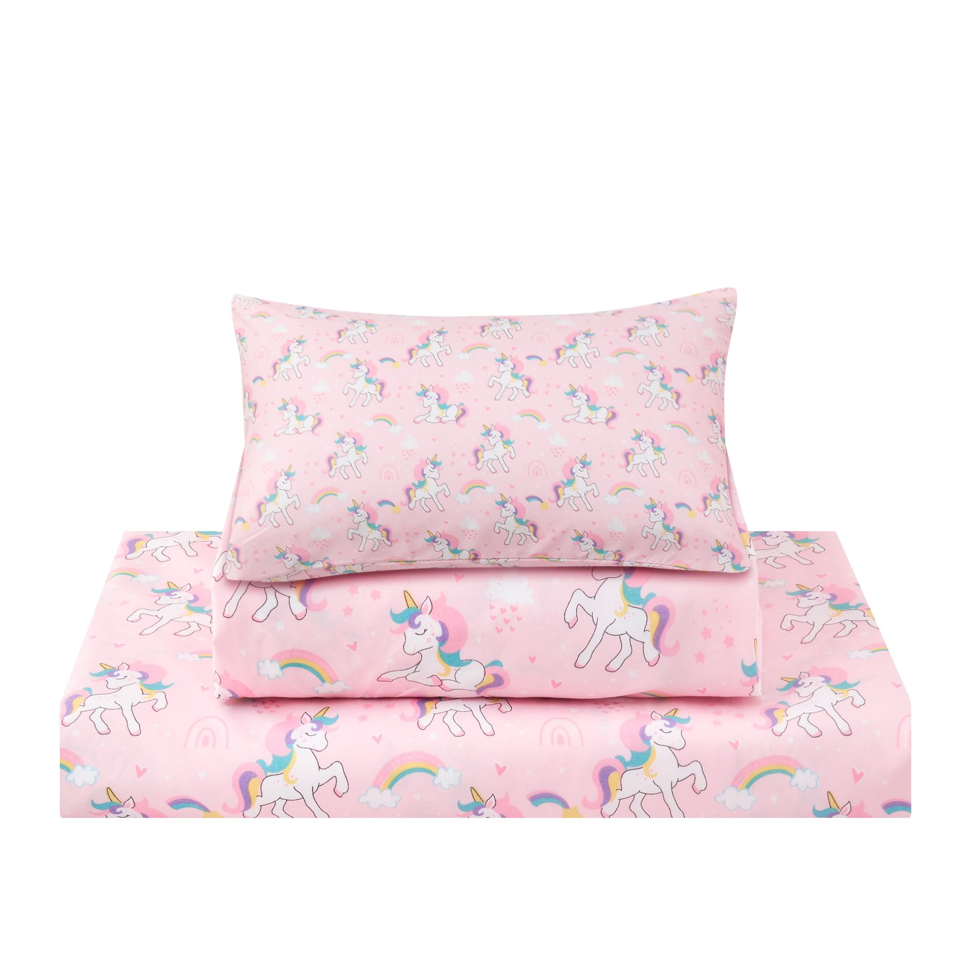 Printed Kids Sheet Set Twin Size, 3 Pcs Breathable & Silky Soft Microfiber - Kids Fitted Sheet,Kids Bed Sheets with 15" Deep Pocket