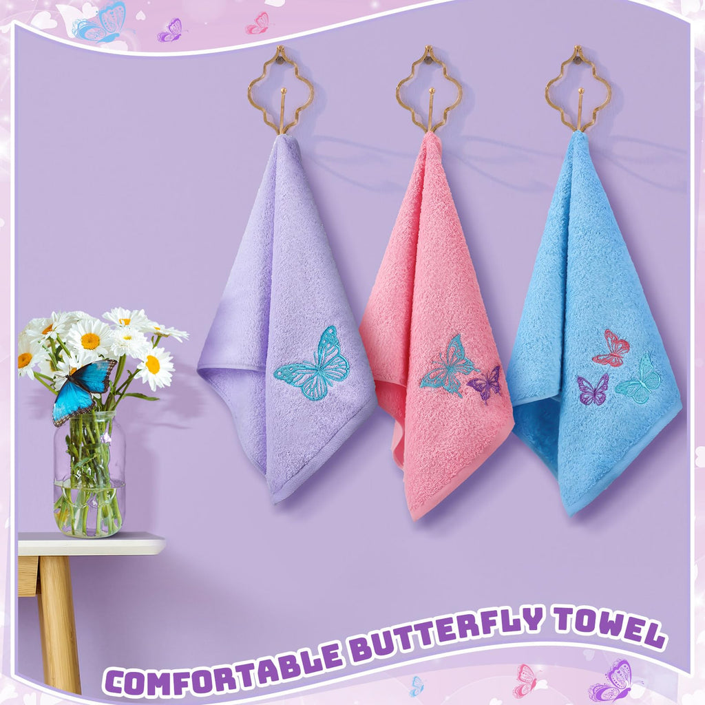 Rose Floral Hand Towels Farmhouse Pink Rose Bathroom Decor 14x29 Inch Embroidered Decorative Cute Summer Flowers Hand Towels Cotton Soft Absorbent Towels for Bathroom Kitchen