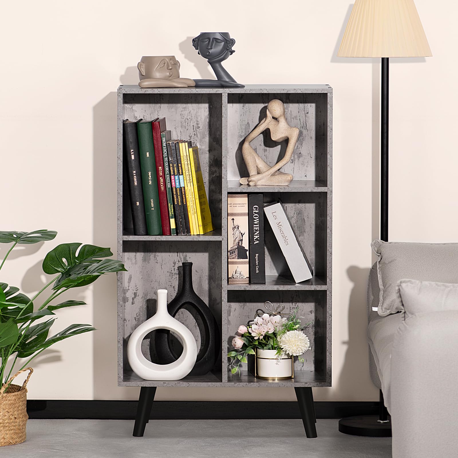 Modern Bookshelf - Large Freestanding Open