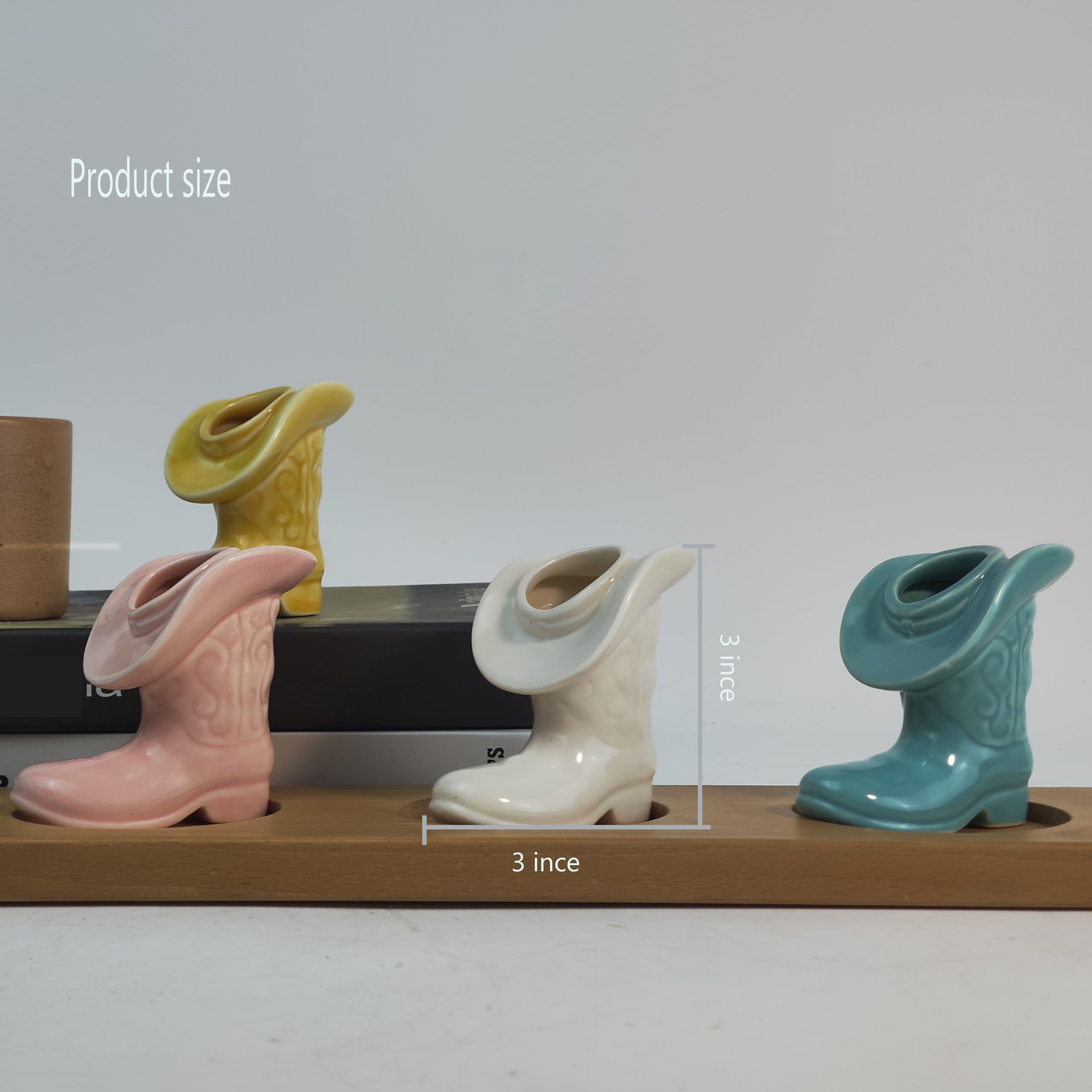 Cowgirl Boot Match Holder With Striker - Ceramic Cowgirl Boots Coastal Western Home Decor Aesthetic