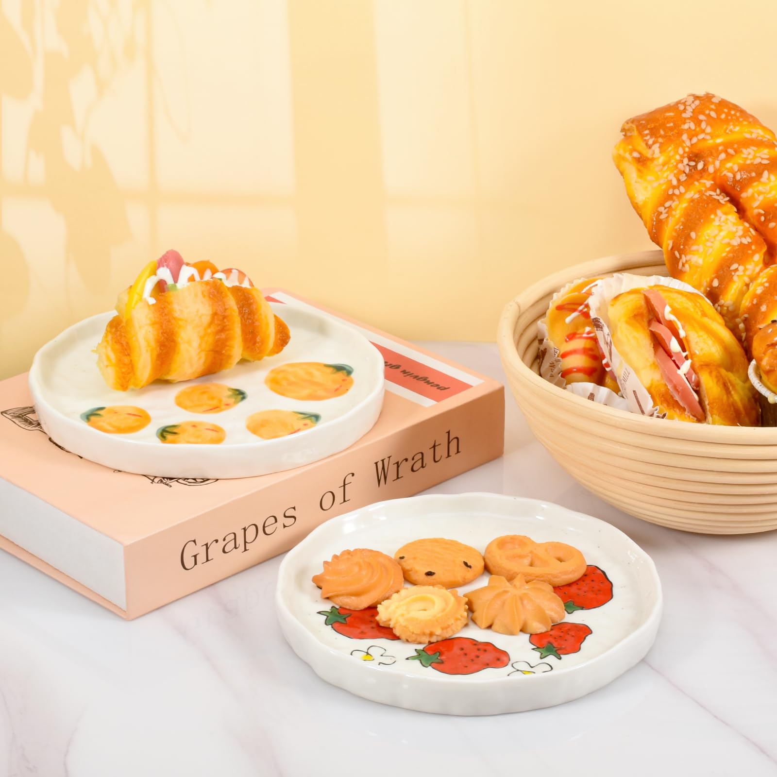 Ceramic Dinner Plate, Cute Creative Plates Design, Printed Dinnerware