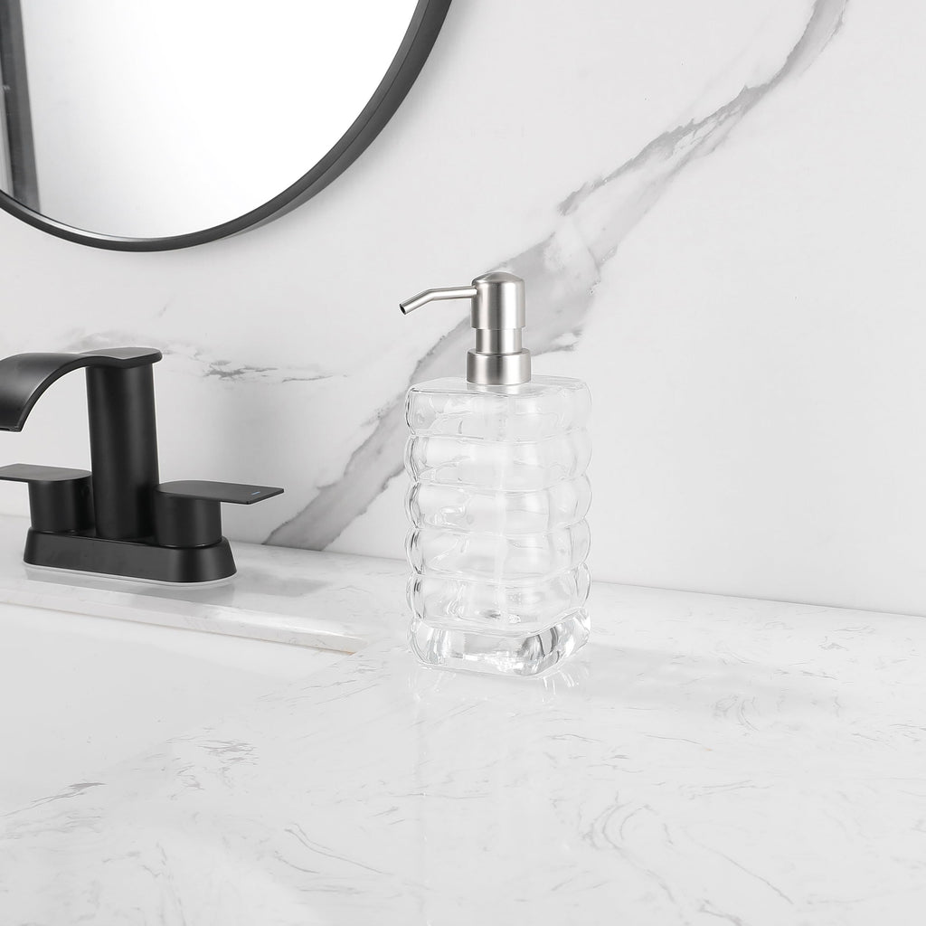Glass Soap Pump Dispenser, Refillable Soap Dispenser