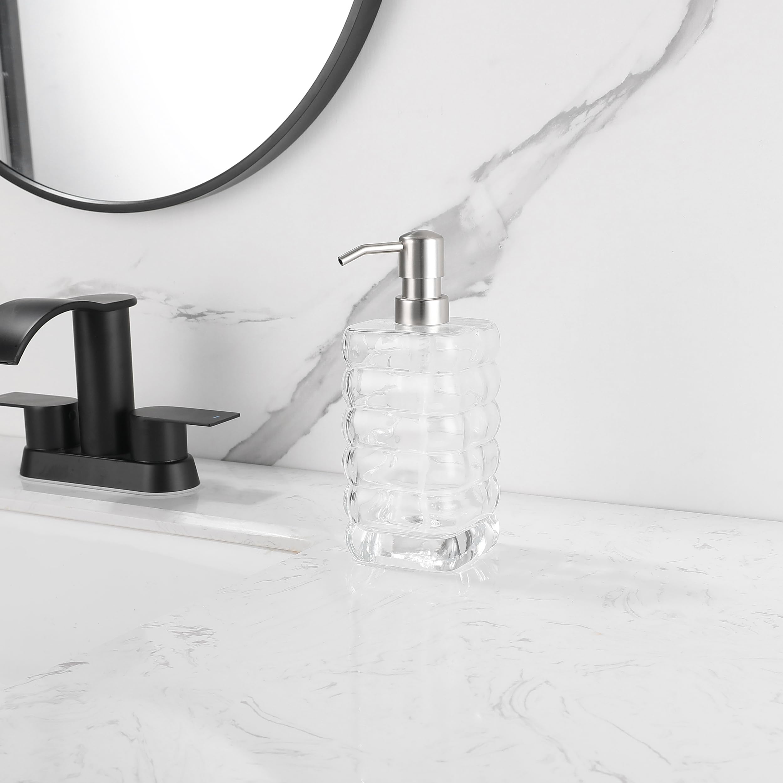 Glass Soap Pump Dispenser, Refillable Soap Dispenser