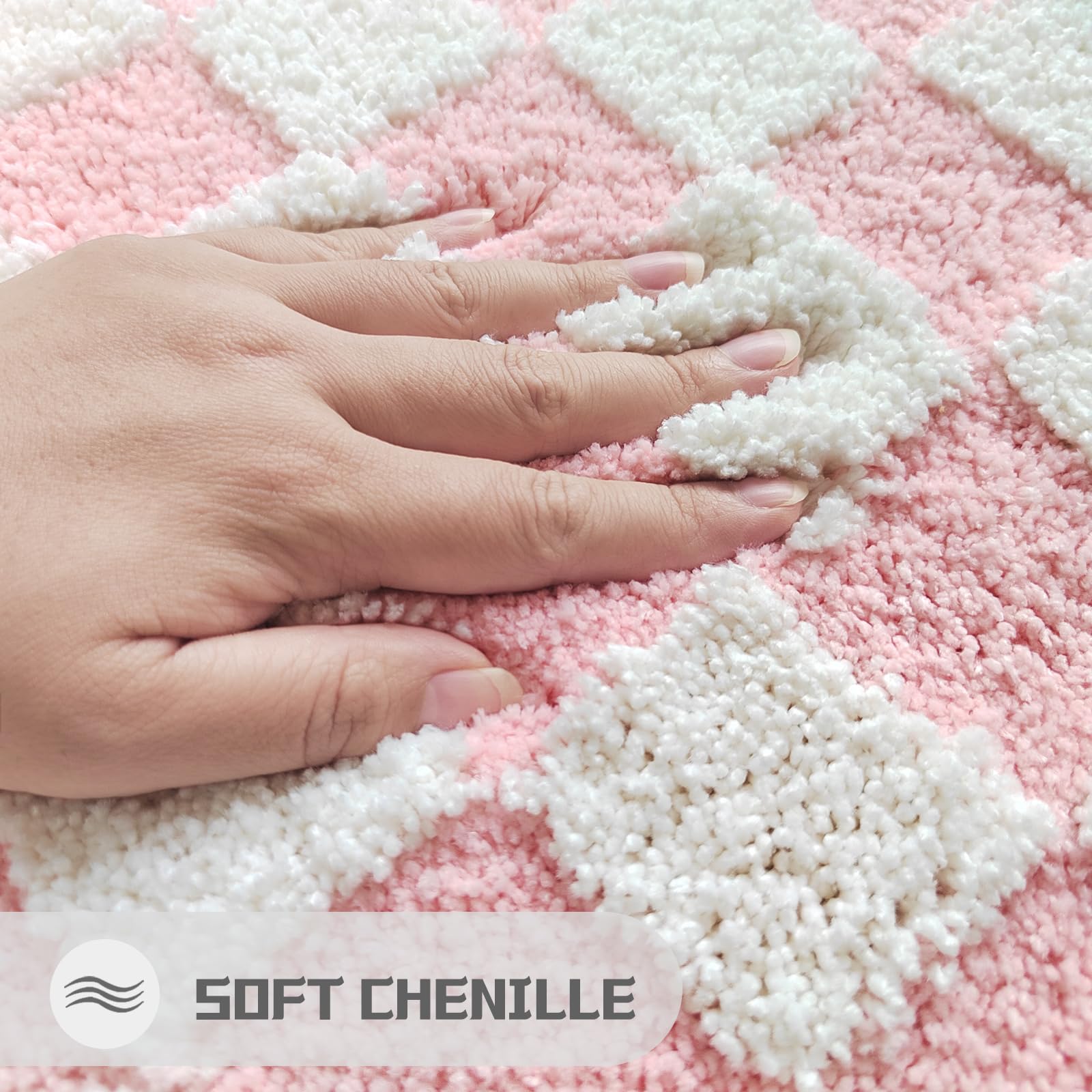 Cute Bath Mat for Bathroom Soft Super Absorbent Non Slip TPR Backing, Quick Drying, Machine Washable Bath