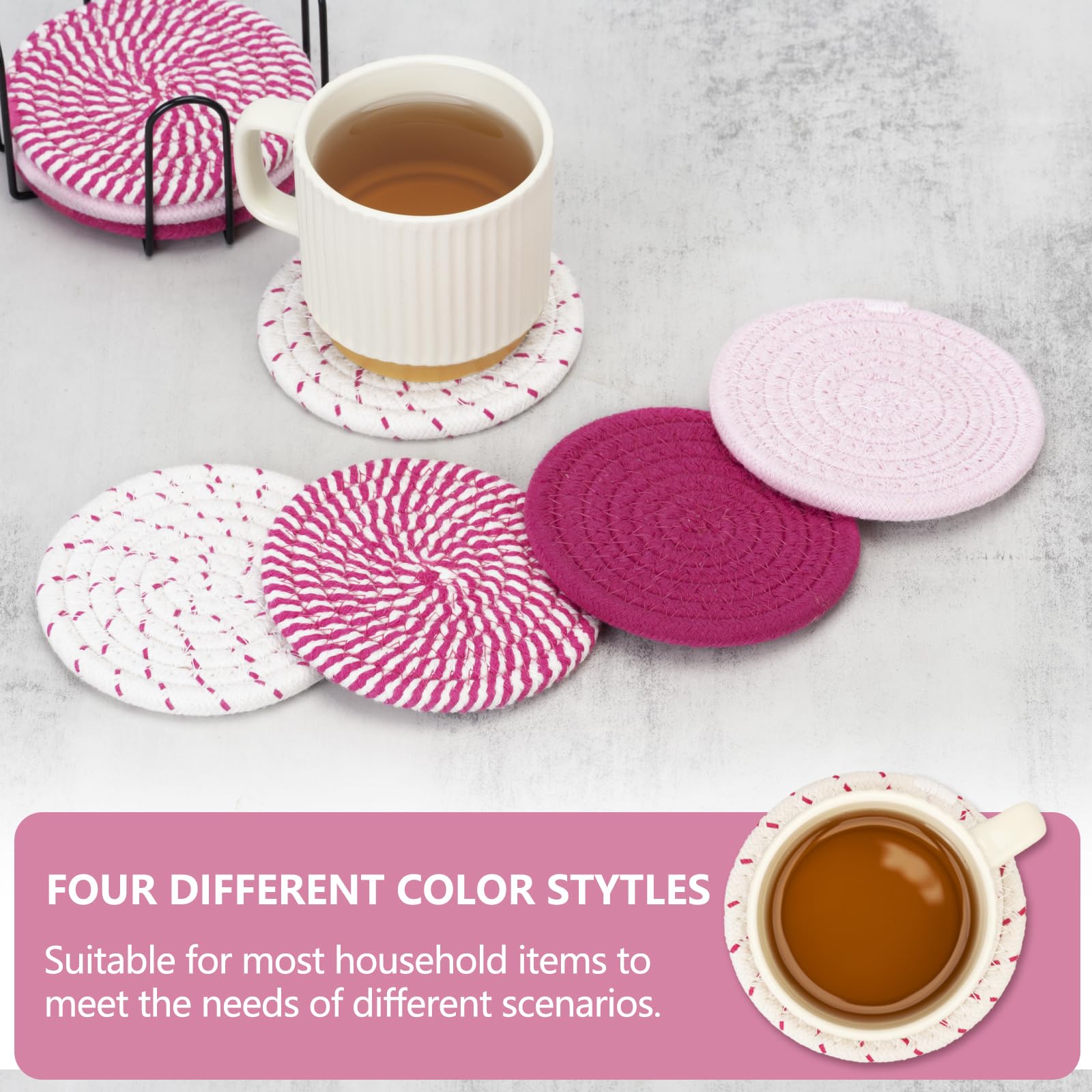 Drink Coasters Set of 8 â€?Cute Coasters for Coffee Table & Desk