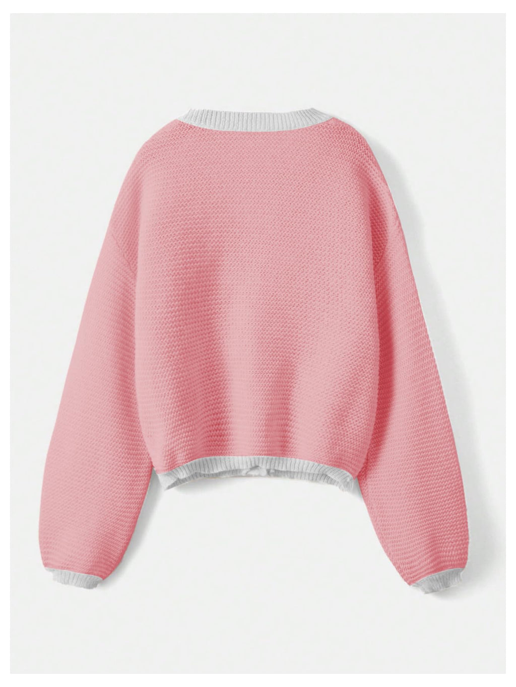 Women's Strawberry Pattern Open Front Bishop Sleeve Casual Cardigan