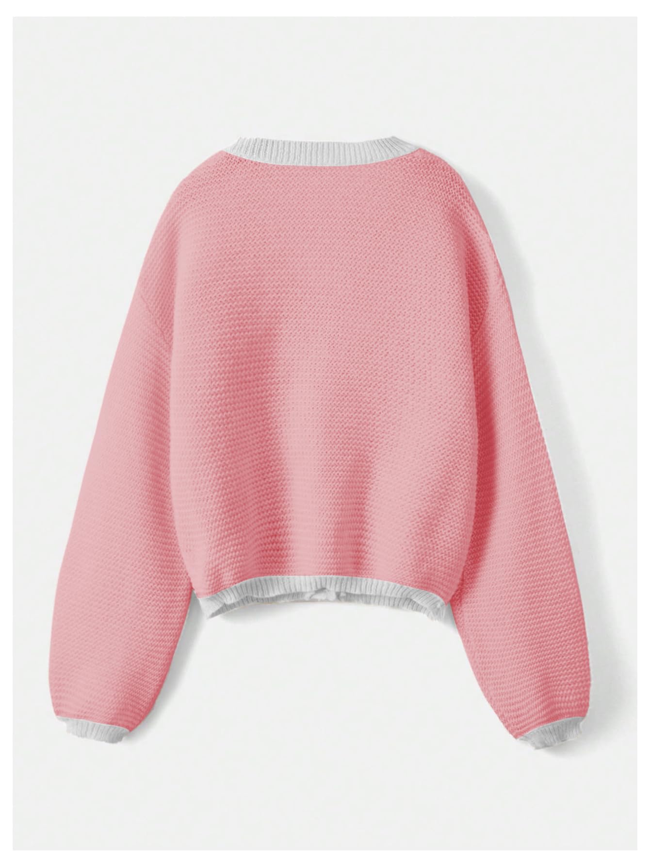 Women's Strawberry Pattern Open Front Bishop Sleeve Casual Cardigan