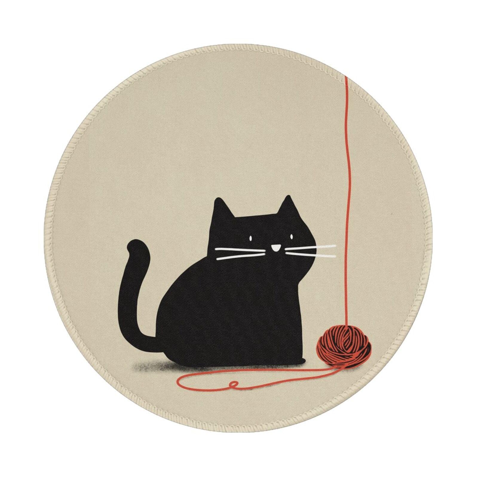 Round Mouse Pad Desk Top - Stitched Edges 8 X 8 Inch