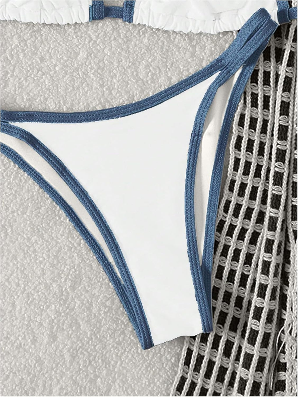 Women's Bathing Suit Contrast Binding Triangle Bikini Set 2 Piece Swimsuit