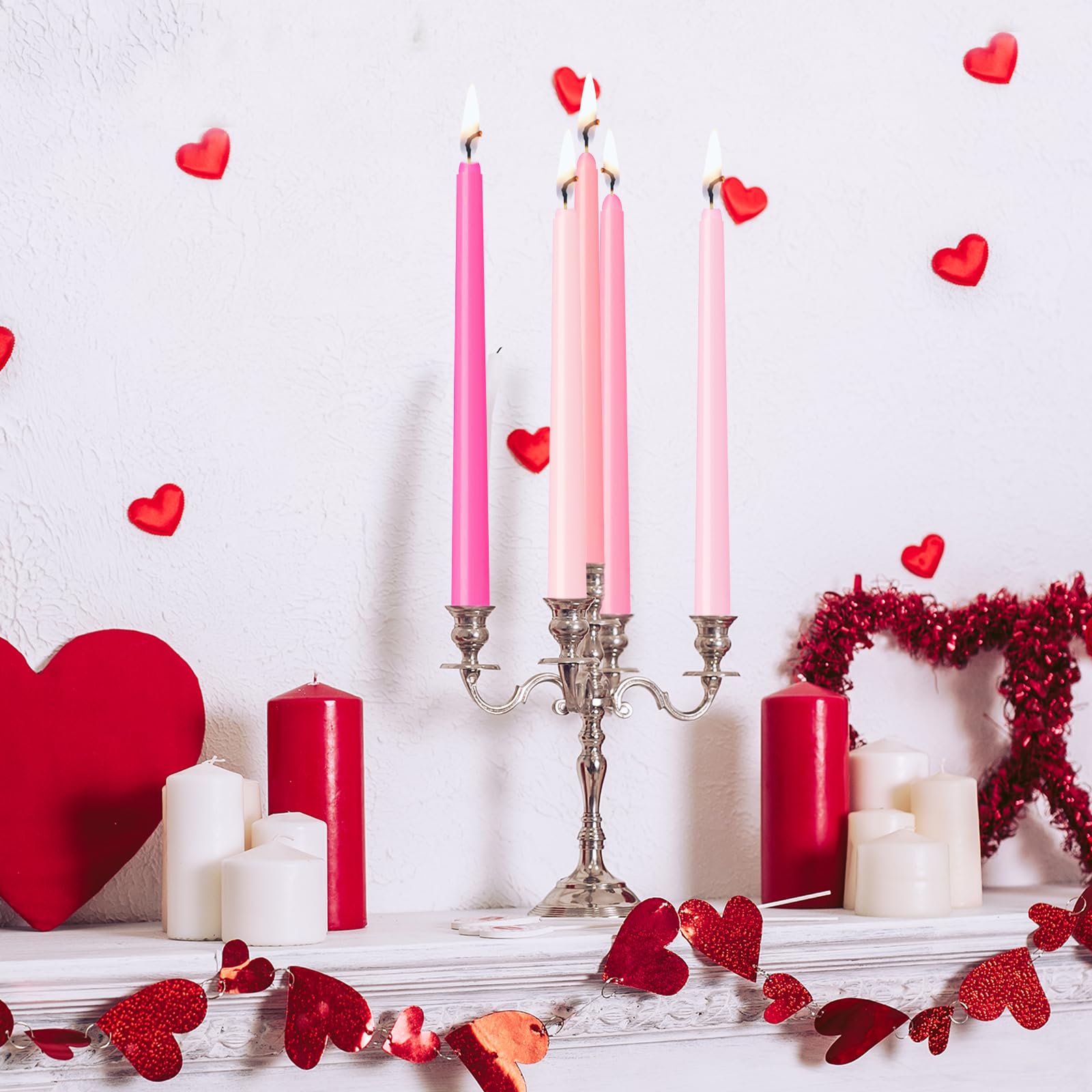 Smokeless Dripless Long Candlesticks, Unscented Tapered 10-Inch