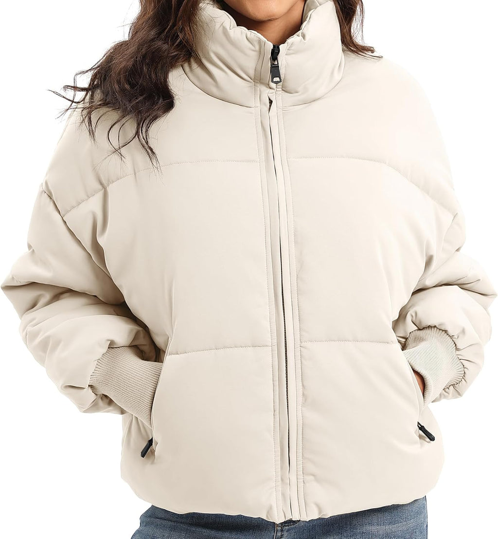 Women's Winter Baggy Zip Puffer jackets Short Down Jacket Coat