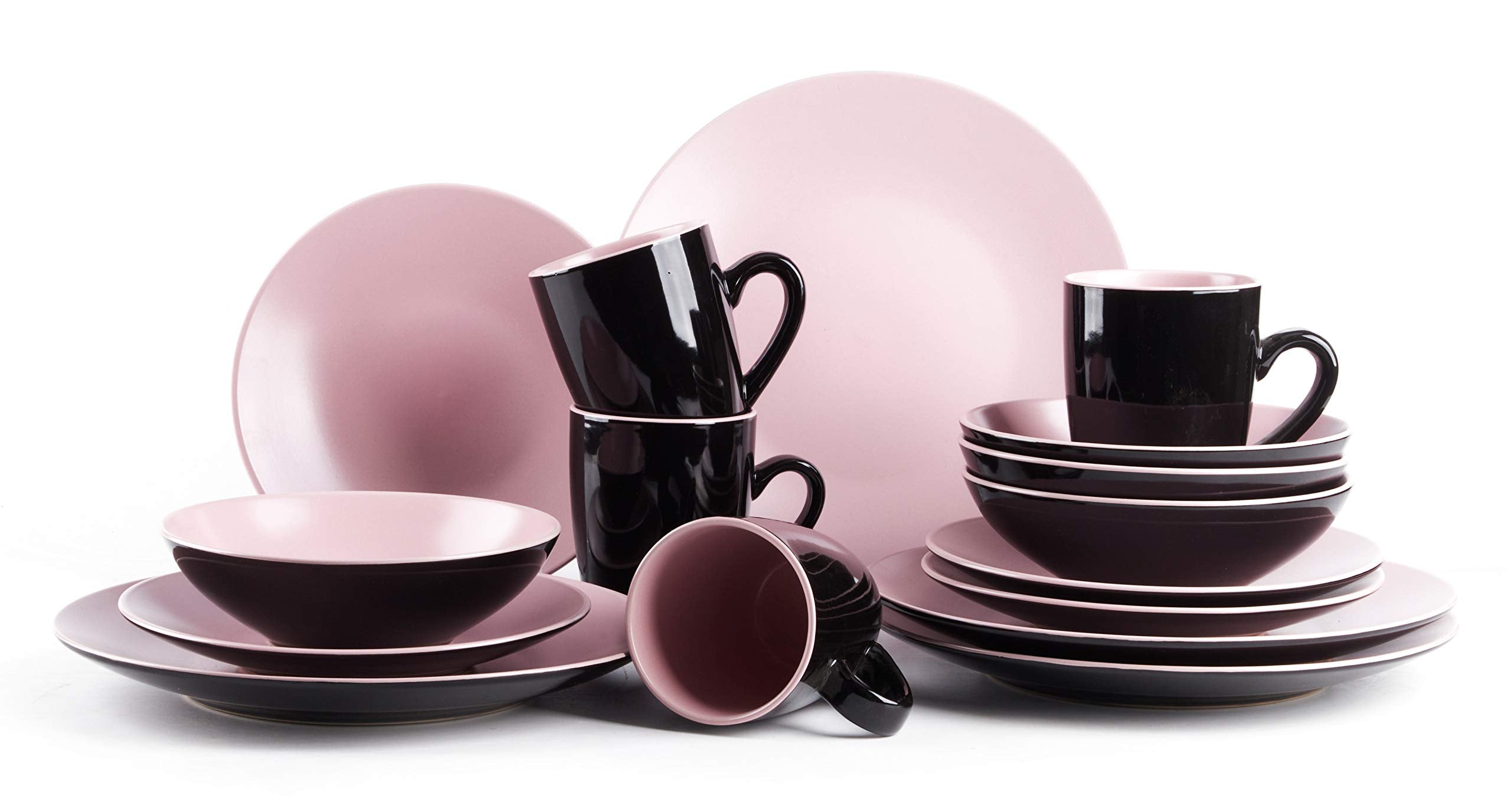 Stoneware Two-Tone Colors Life 12pc Dinner Set