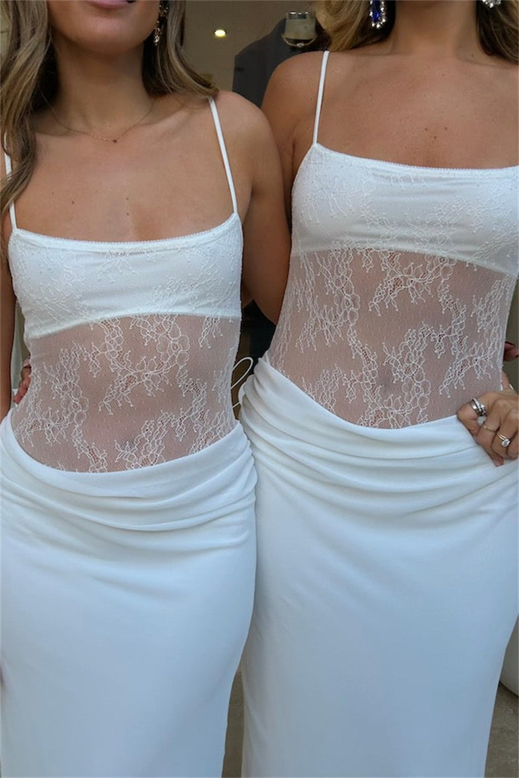 Women Sexy Hollow Out Maxi Dress Sleeveless Backless Lace Pachwork Bodycon Long Dress Y2k Dress