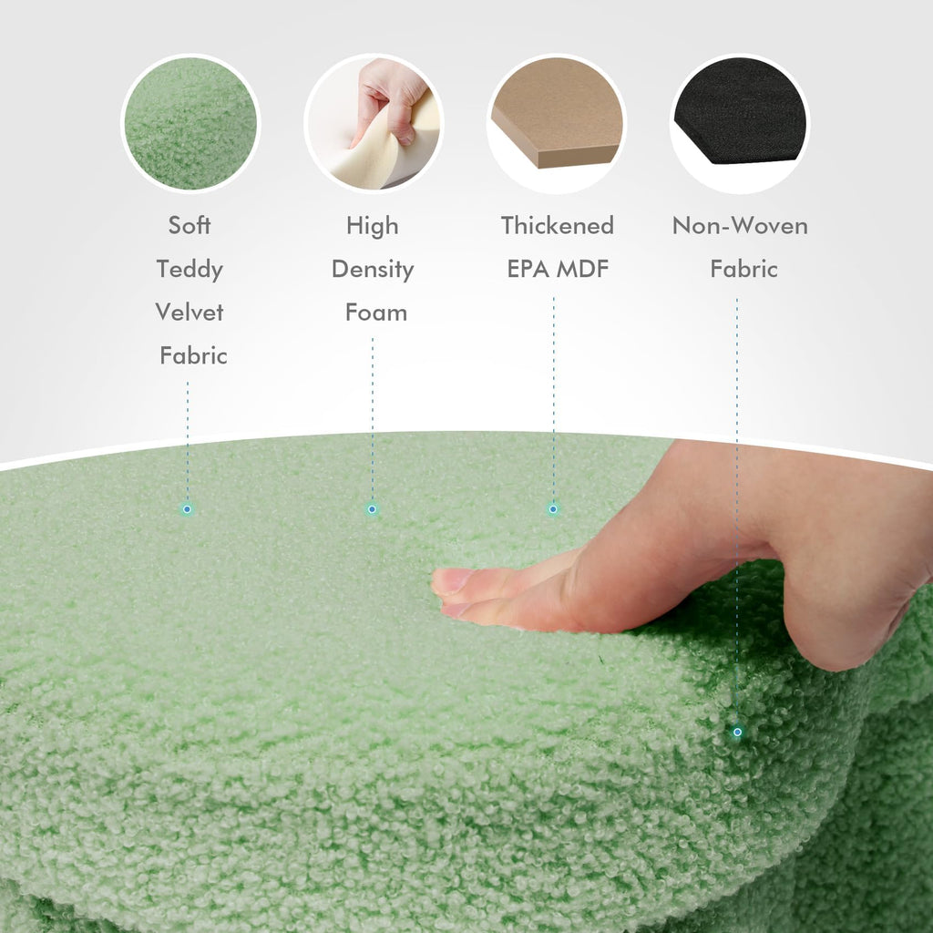 Flower-Shaped Storage Ottoman â€?Boucle Footstool & Seat for Living Room & Dorm