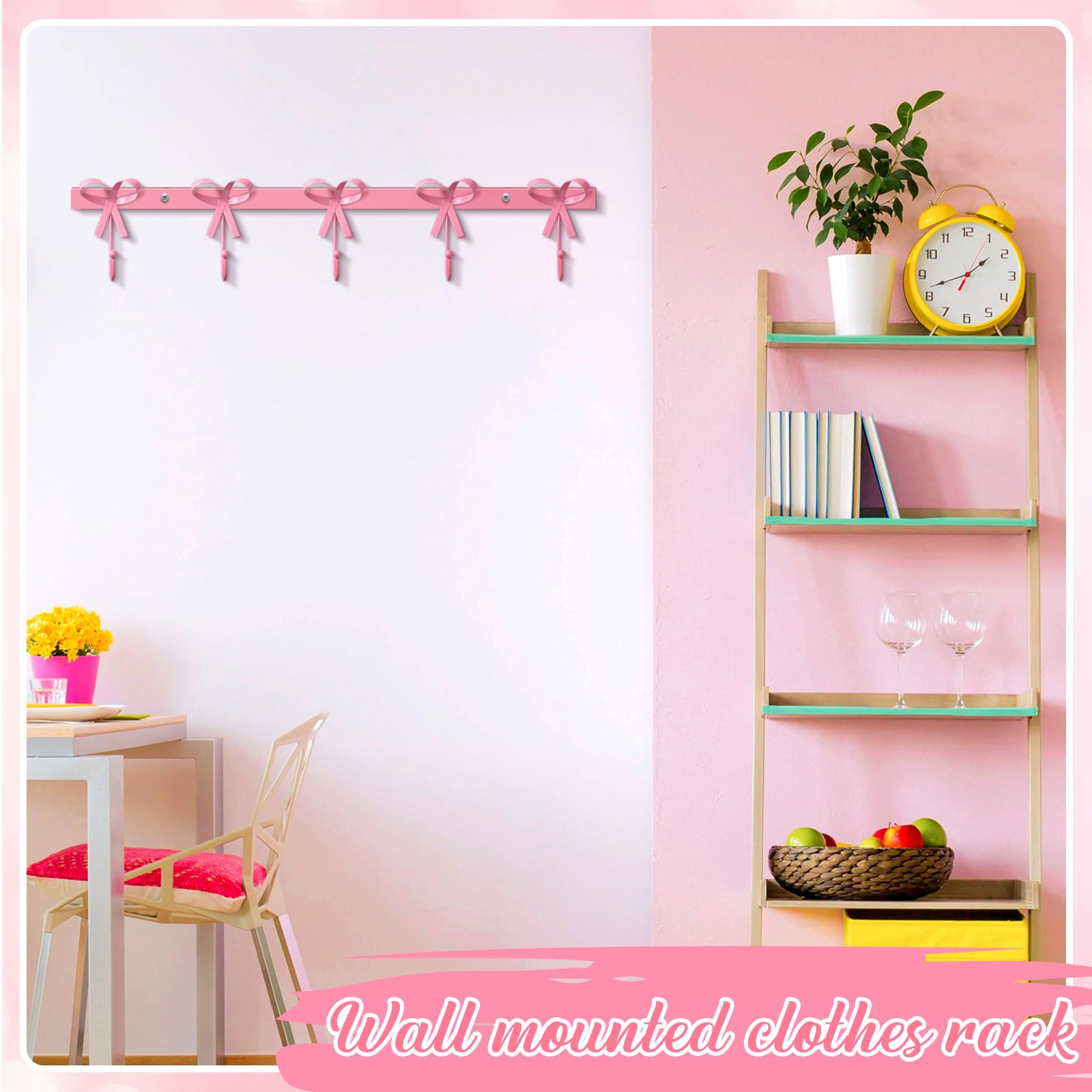 Five Bow Wall Hook Hanger for Robes Coat Hat Knot Bow Hooks Brass Wall Decorative Hooks