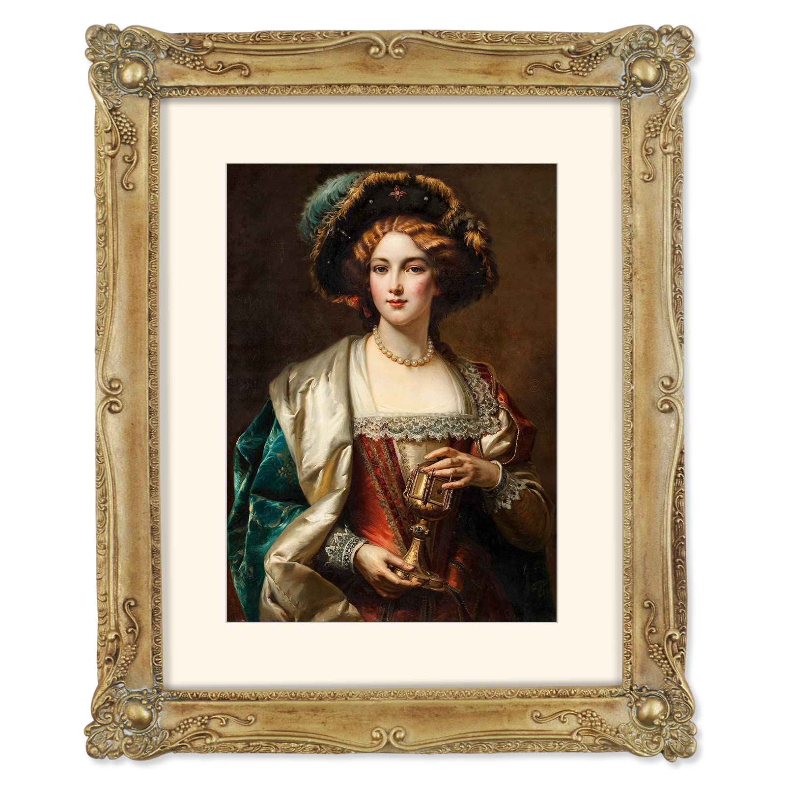 Picture Frame Antique Frame 8x10 Vintage Photo Frames 11 x 4 in with Gold Trim, Wall and Tabletop Picture Frames