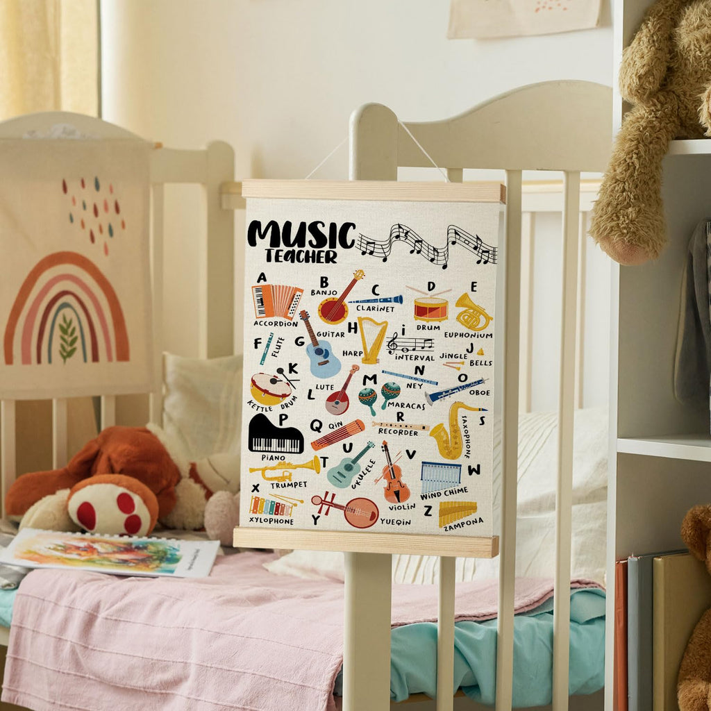 Coquette Teacher Wall Decor - Preppy Teacher Wall Art with Wooden Poster Hanger, for Office & Classroom, 12x16 Inch