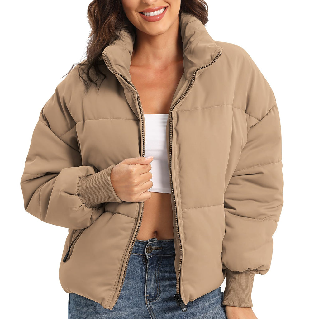 Women's Winter Baggy Zip Puffer jackets Short Down Jacket Coat