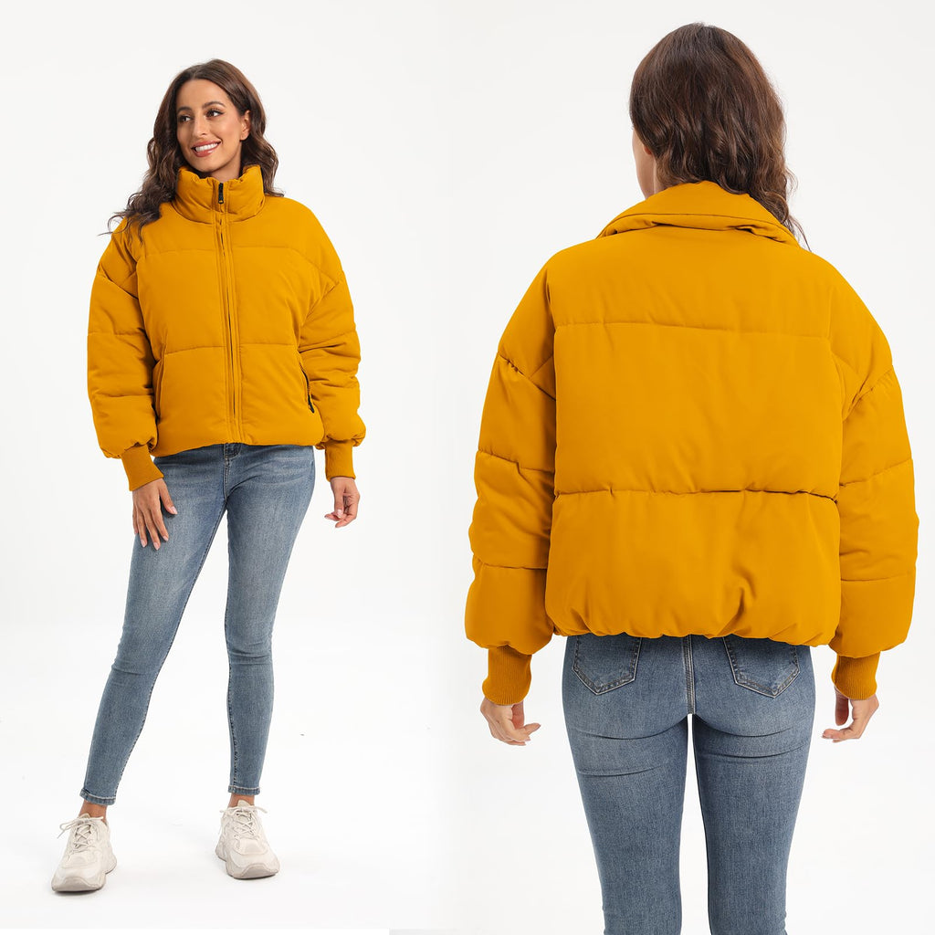 Women's Winter Baggy Zip Puffer jackets Short Down Jacket Coat