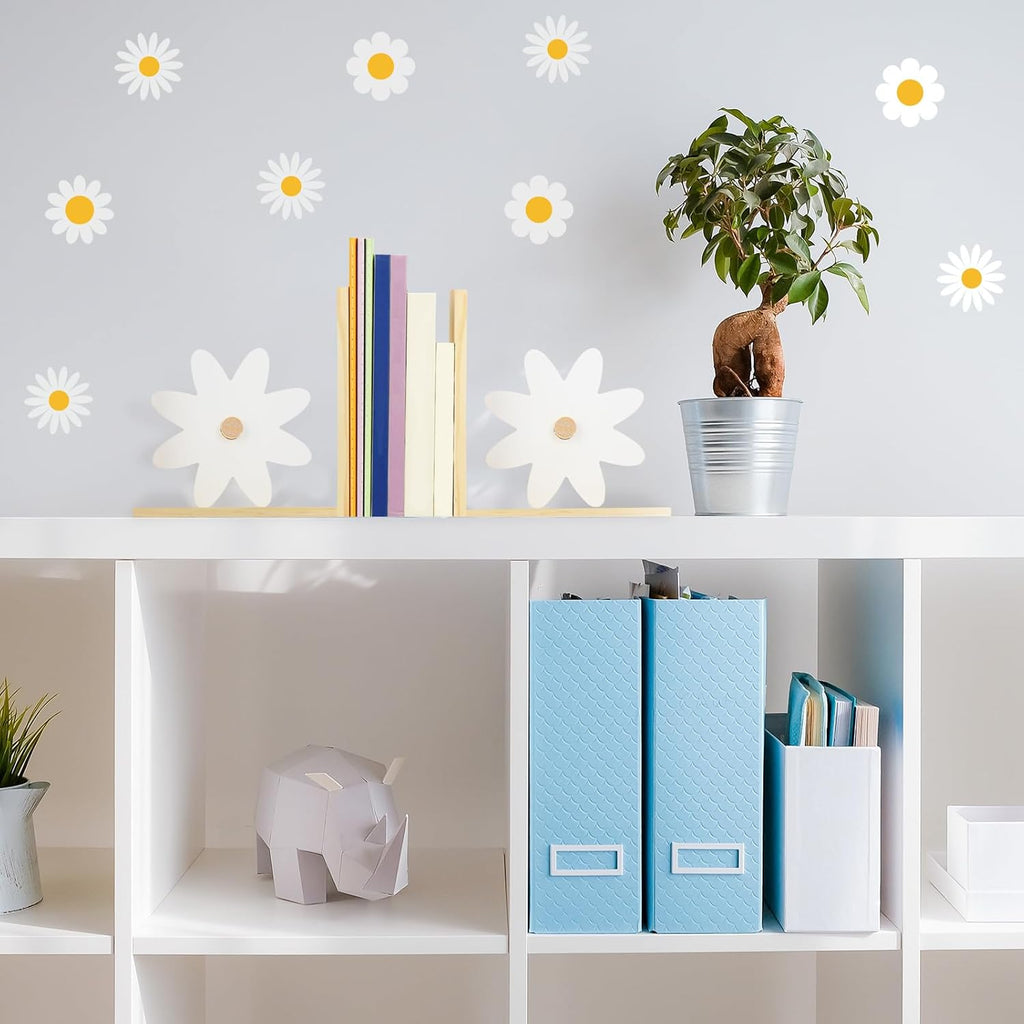 Daisy Wooden Bookends 2 Pcs