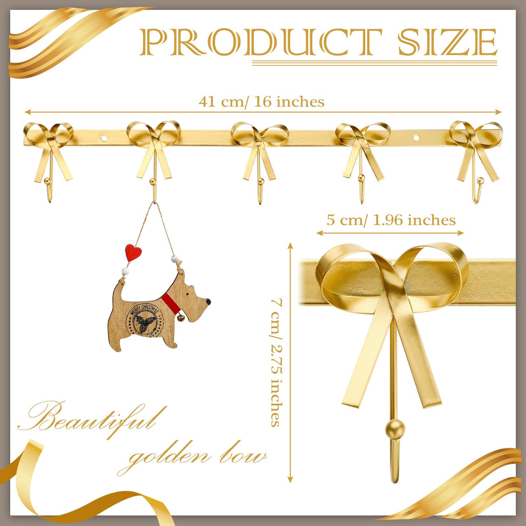 Five Bow Wall Hook Hanger for Robes Coat Hat Knot Bow Hooks Brass Wall Decorative Hooks