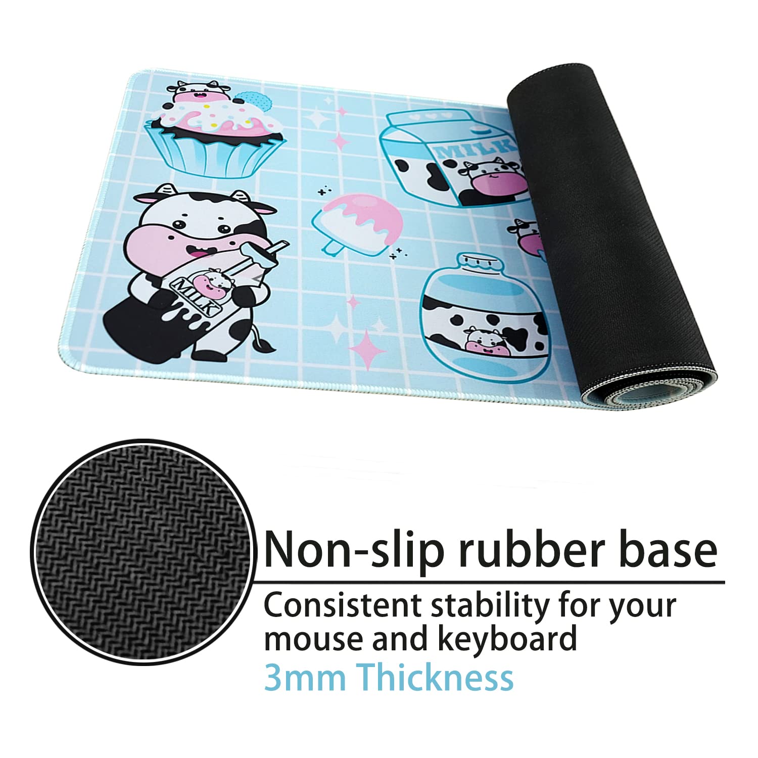 Kawaii Gaming Mouse Pad for Desk, Extended Large 31.5 X 11.8 Inch