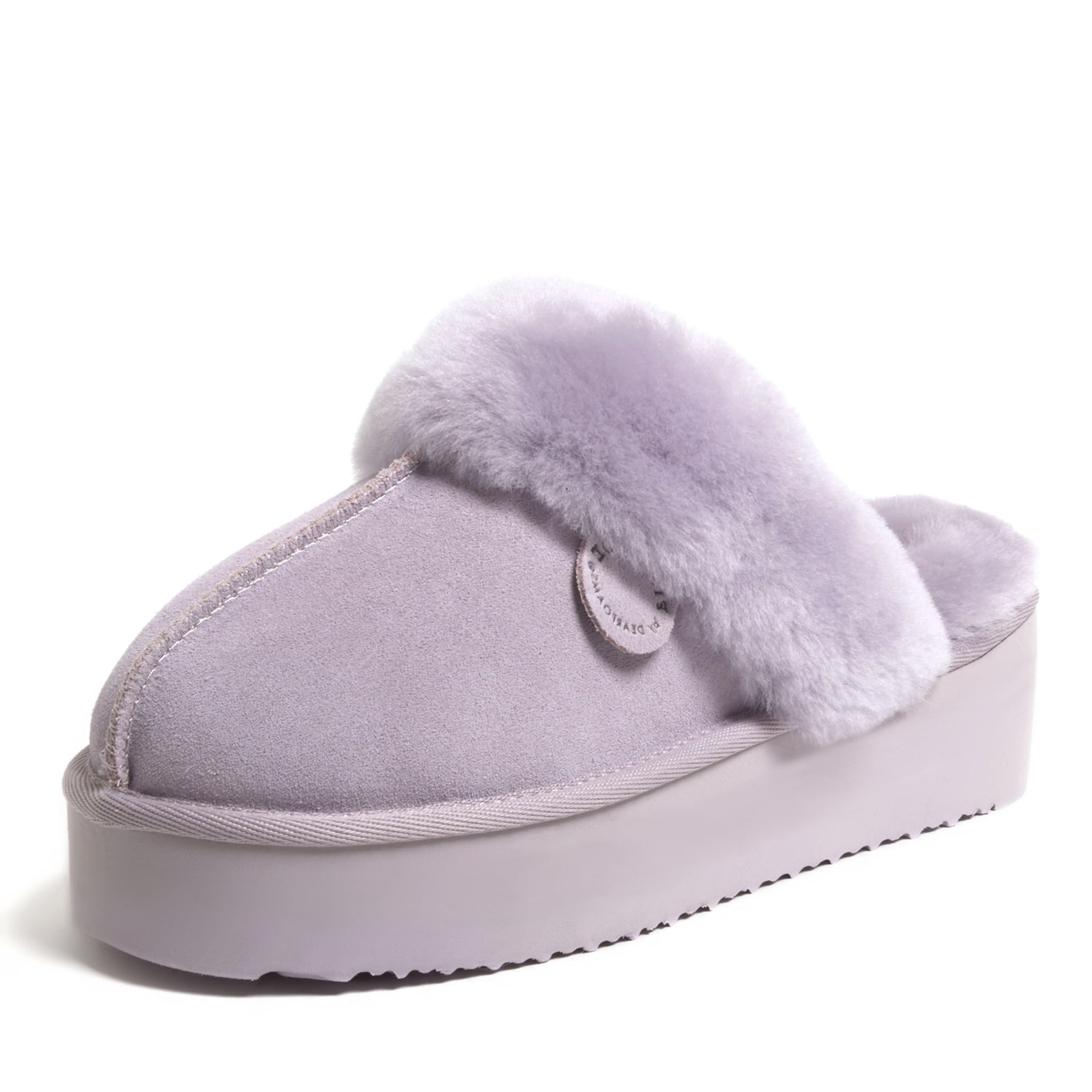 Women's Fireside Melton Genuine Shearling Shearling Platform Slippers Scuff
