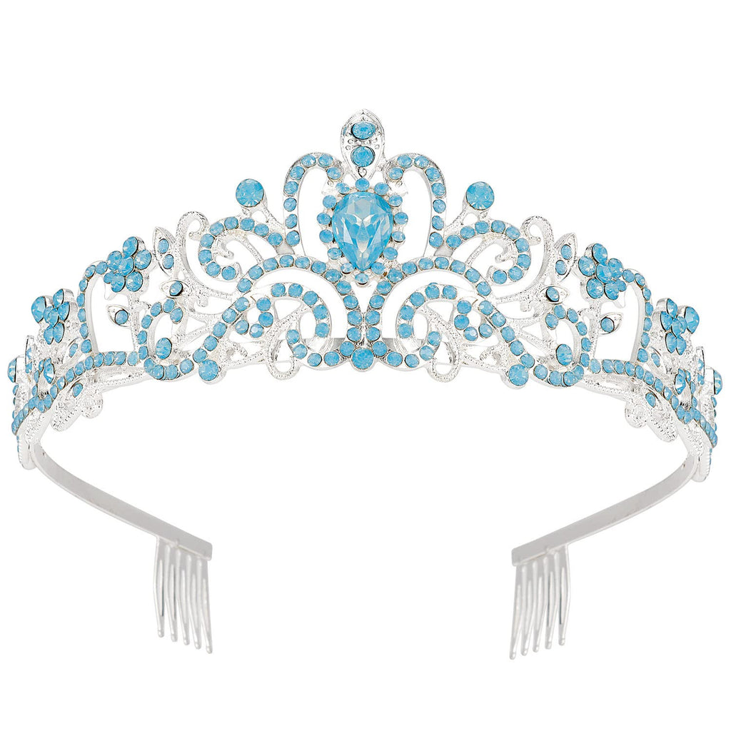 Princess Crystal Tiara Crown Headband Elegant Crown With Combs