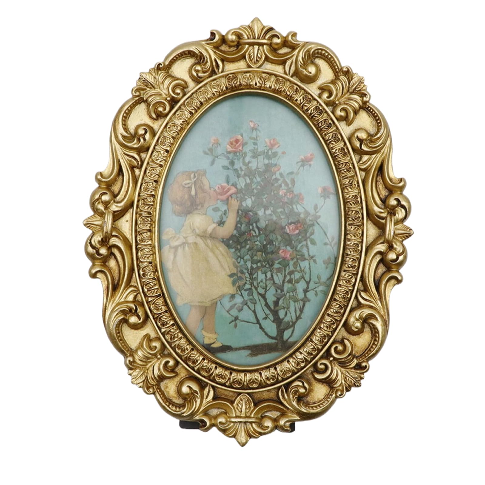 Vintage Picture Frame with Glass Front, Home Decor for Wall Hanging or Tabletop Display