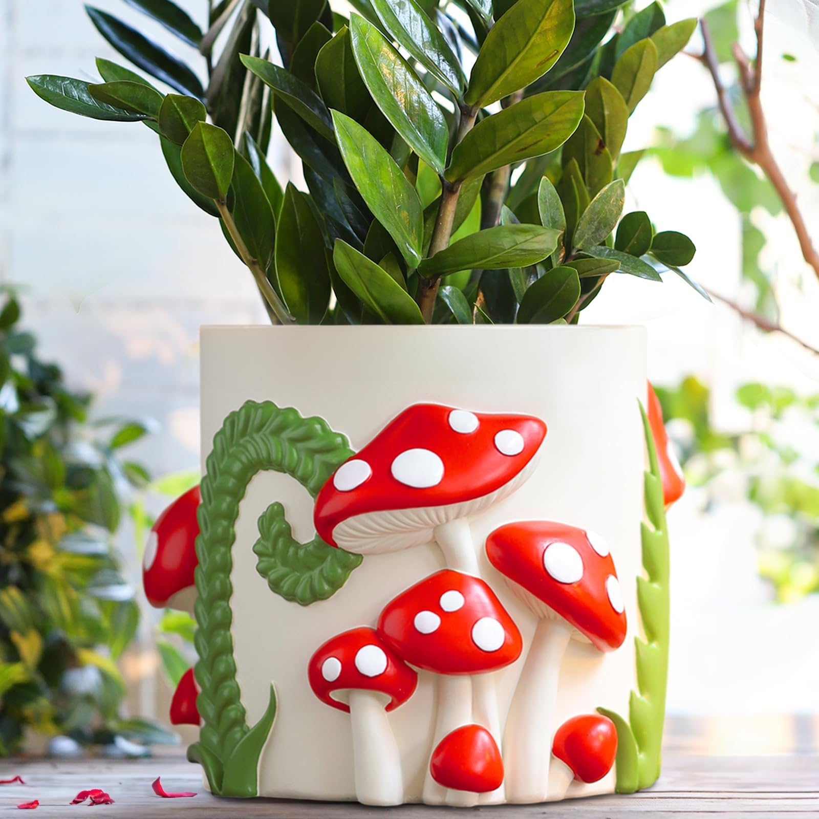 Colorful Squiggle Lines Planters Cute Unique Rainbow Planter with Drainage, Vintage Retro Flower Plant pots for Indoor & Outdoor Plants, Eclectic Succulent Gardening Pot for Boho Modern Décor