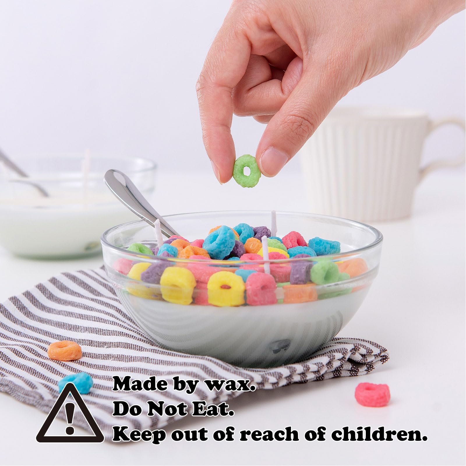 Cereal Bowl with Metal Spoon Scented Soy Candle