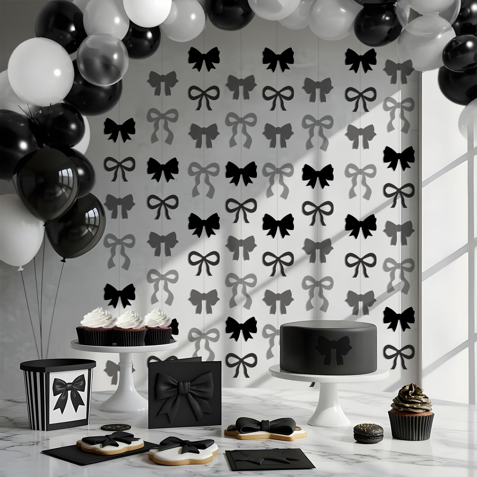 Coquette 8 PCS Bow Decor Bow Hanging Banners