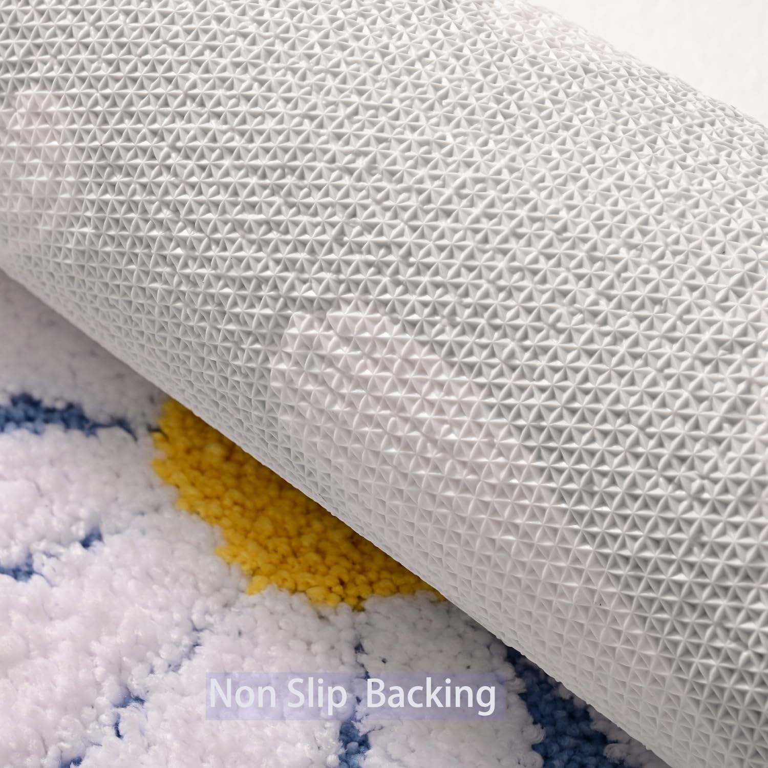 U Shaped Toilet Mat Cute Daisy Contour Bath Rug 20"x20", Extra Thick Soft Machine Washable Toilet Carpet, Non Slip Bathroom Floor Mats Super Absorbent Microfiber Bath Rugs