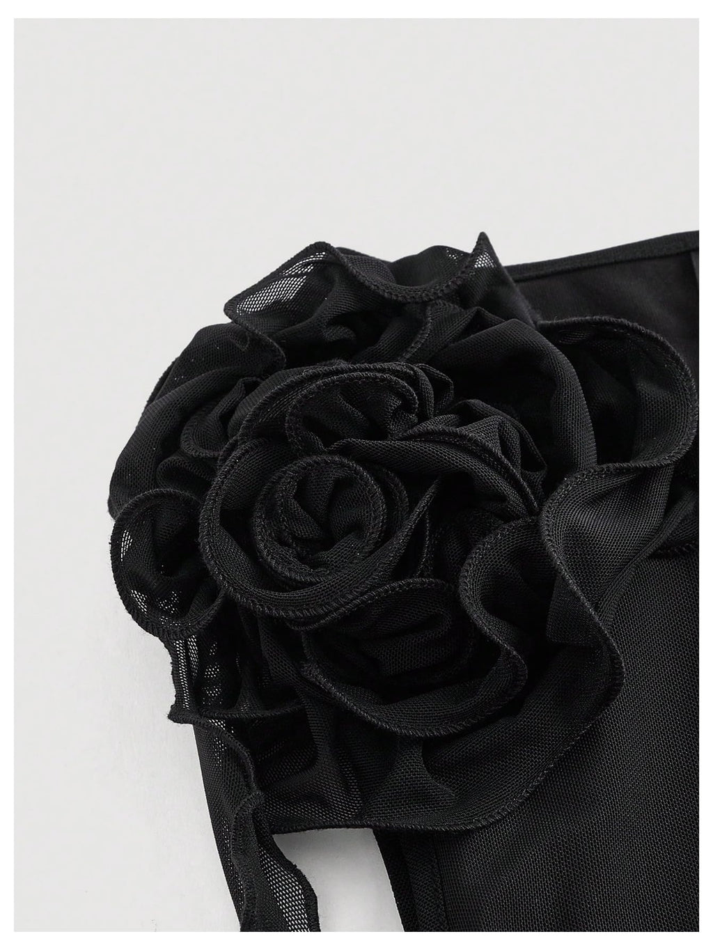 Women's Bodycon Dress 3D Floral Ruched Round Neck Sleeveless Ruffle Hem Midi Dress