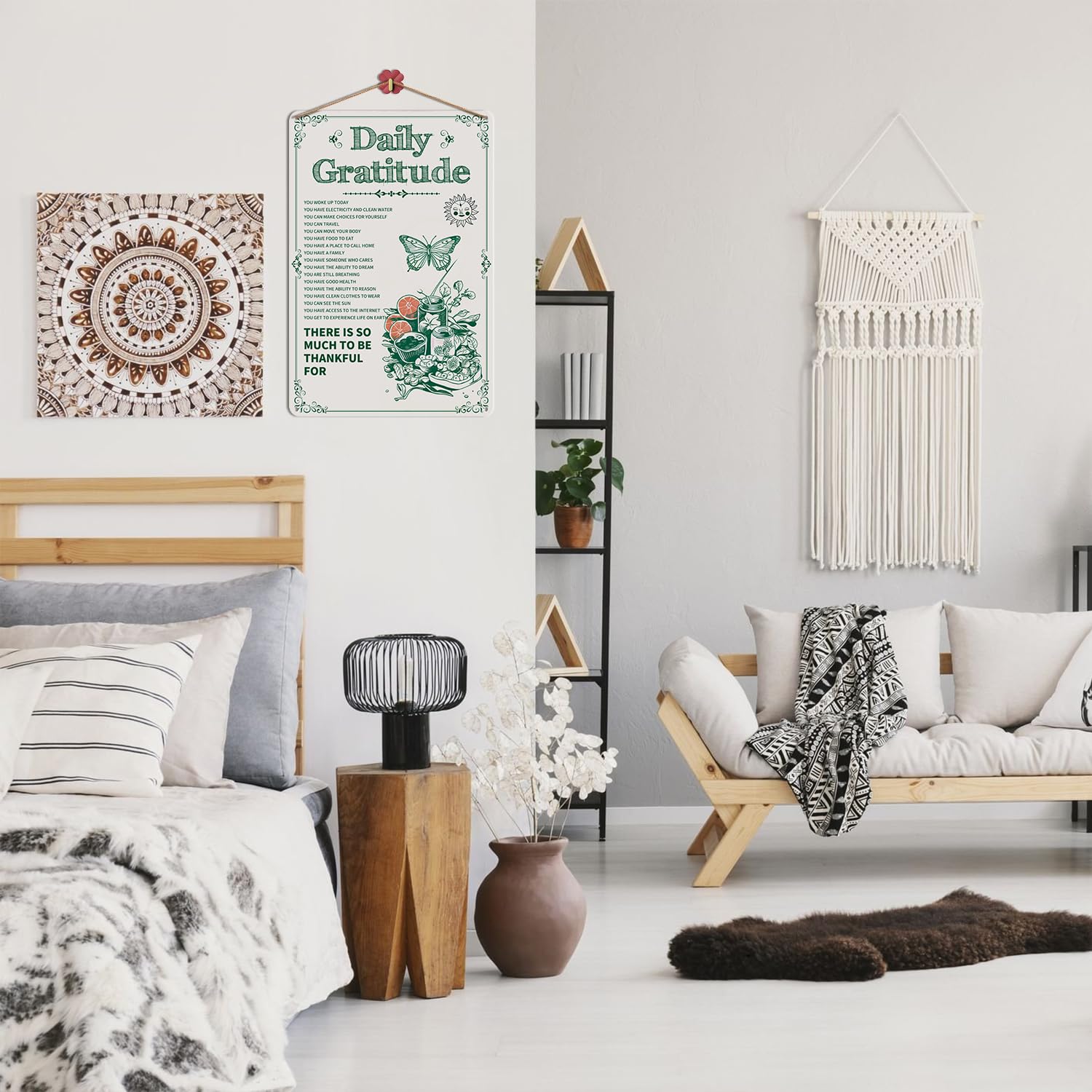 Room Decor Aesthetic A Few Daily Affirmations Motivational Wall Art, 8X12 Inches