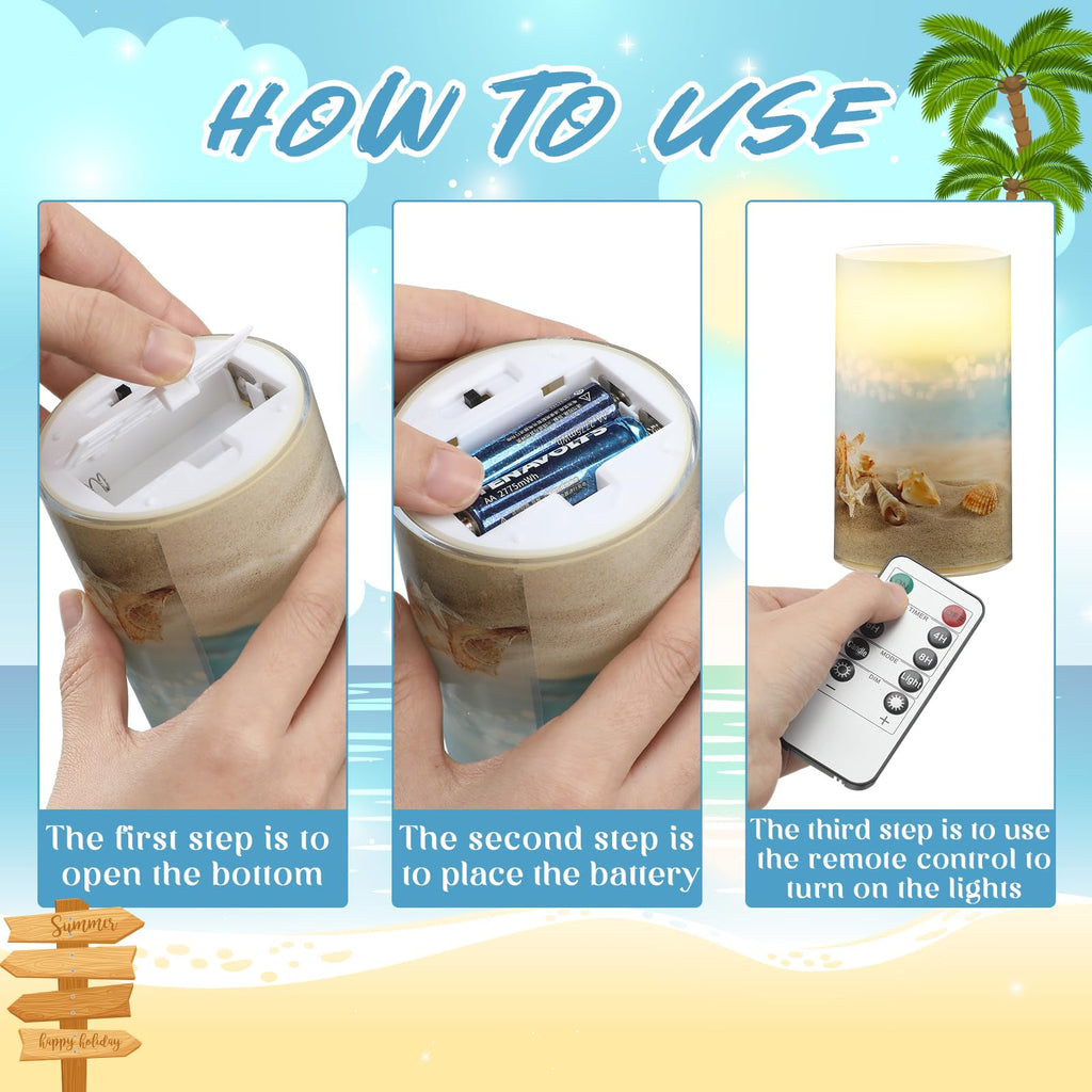 Coquette Flameless Candles LED Battery Pillar Candles Set Battery Operated with Remote