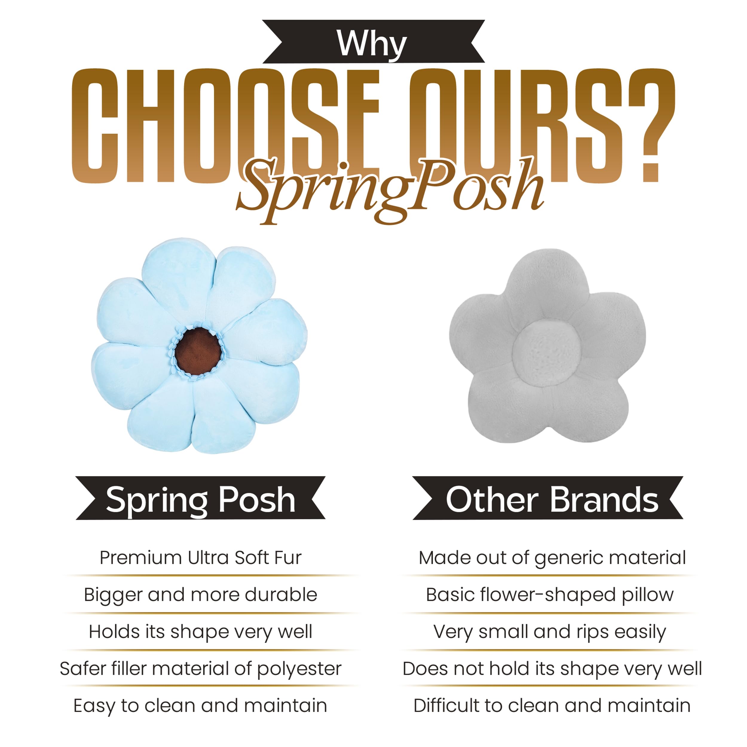 Gerbera Daisy Cute Preppy Flower 17-inch Pillow, Ultra Soft Hand-Stitched Premium Plush Fabric, Decorative Accent Throw Pillow, (Sunset Pink)