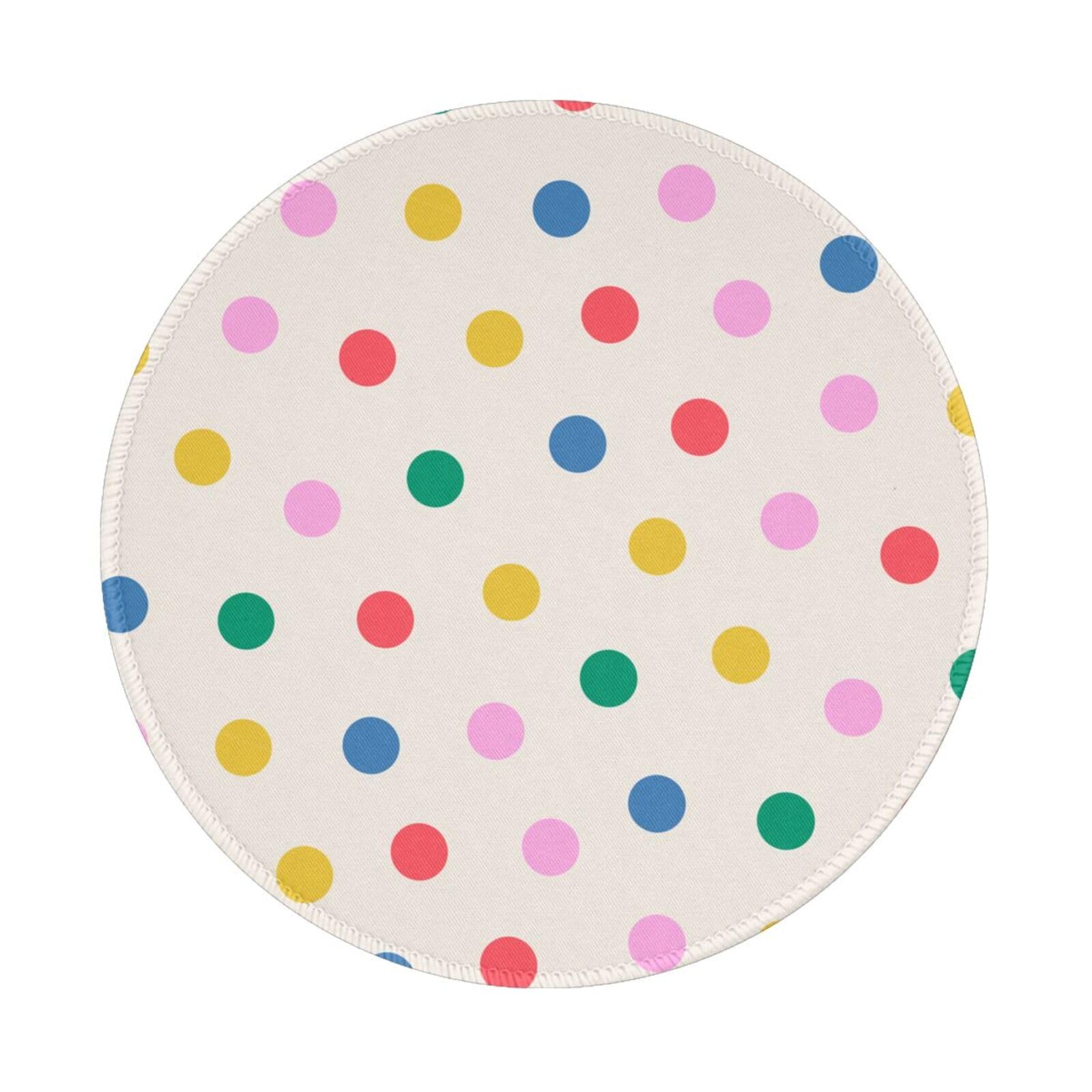 Round Mouse Pad Desk Top - Stitched Edges 8 X 8 Inch